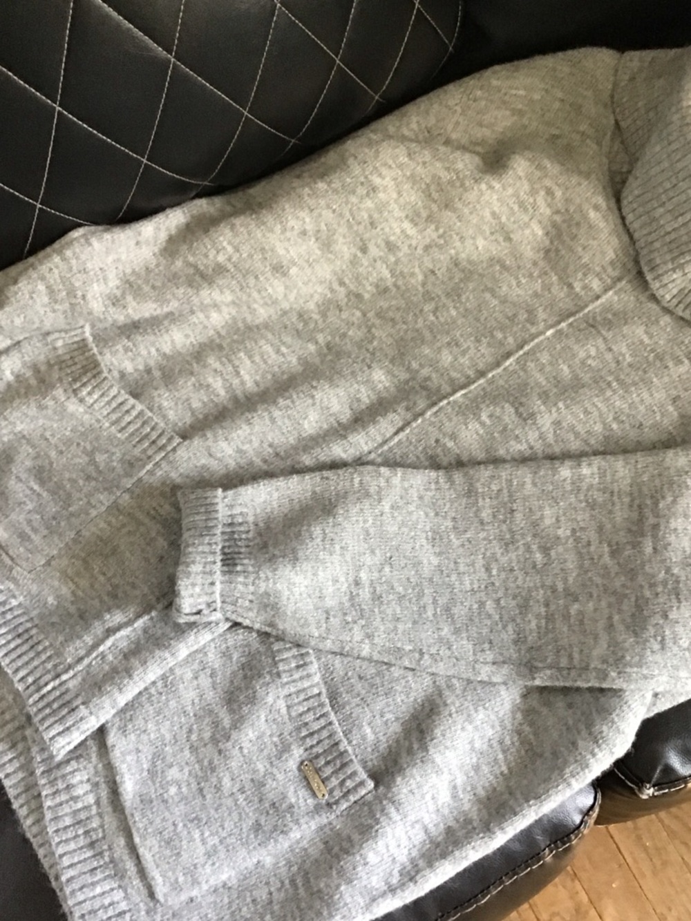 Calvin Klein Light Gray Long Sleeve Turtleneck Sweater - Picture 6 of 6